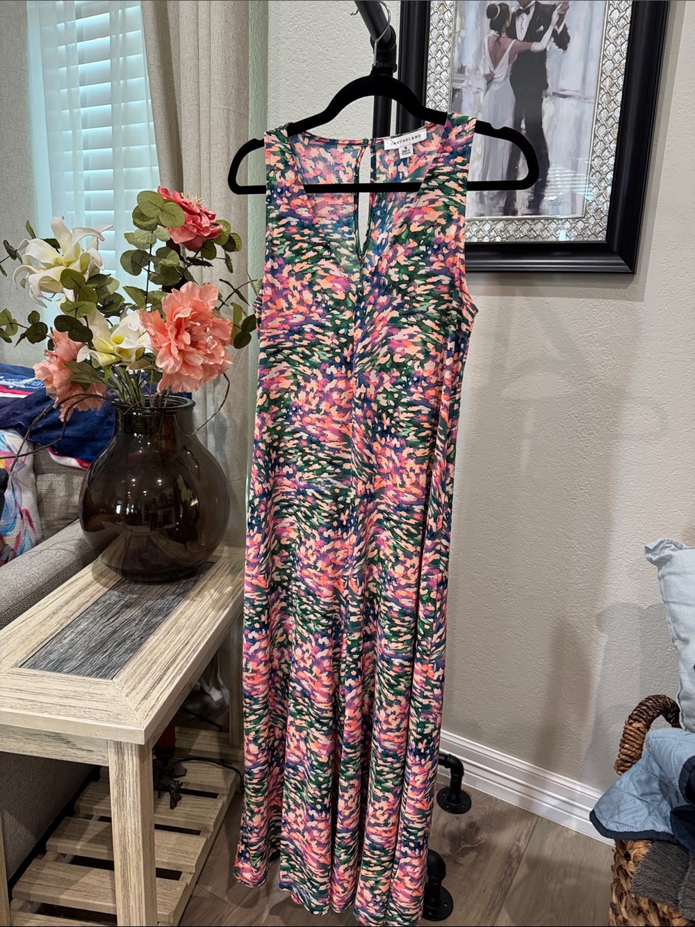 Onetheland Printed V-Neck jumpsuit in Pink & Green